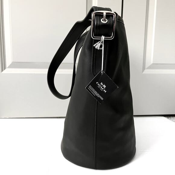 Coach Peanuts Snoopy Bleecker Duffle - Black Leather Crossbody Shoulder Limited - Picture 4 of 16